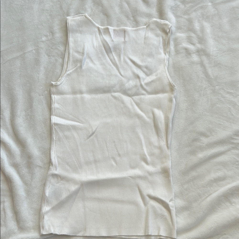 Ruby Rd. White Beaded Ribbed Tank Top - Picture 5 of 5